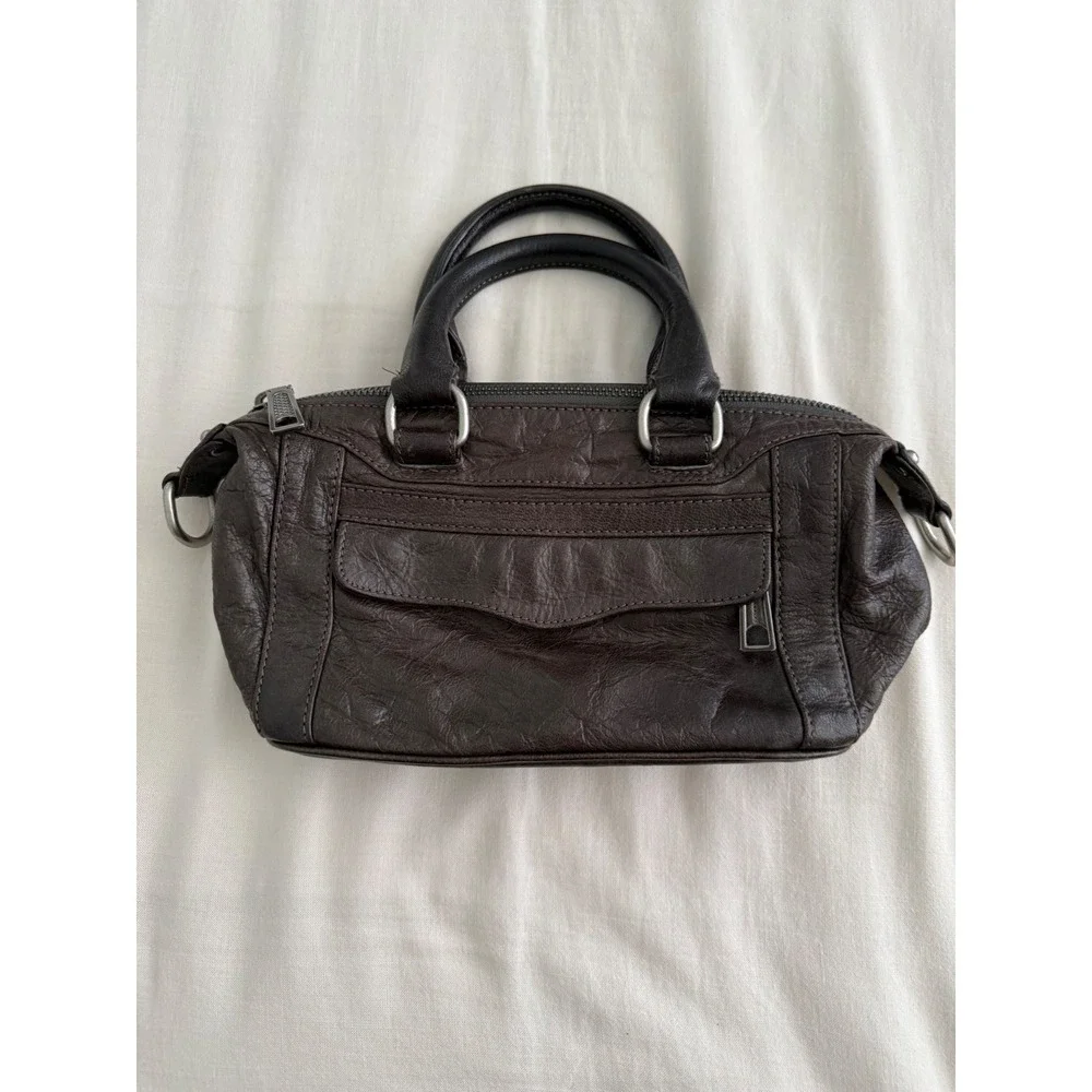 Rebecca Minkoff Brown Leather Mini Satchel Y2K Moto Indie Sleaze Handbag